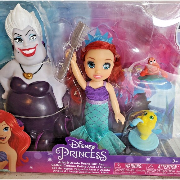 Disney Princess Little Mermaid Ariel & Ursula Petite Gift Set NEW & Sealed - Picture 2 of 7